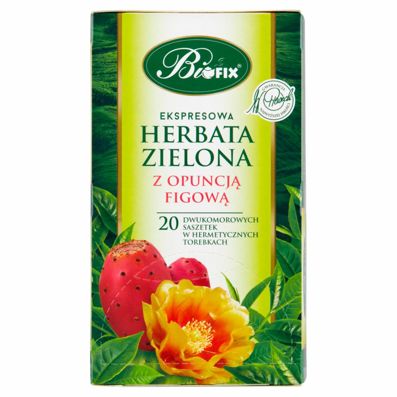 Zdjęcia - Bifix Herbata zielona ekspresowa z opuncją figową 40 g (20 x 2 g)