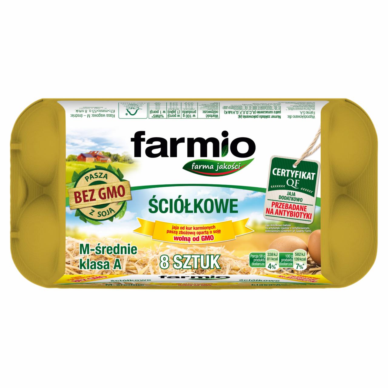 Zdjęcia - Farmio Jaja ściółkowe od kur karmionych paszą z soją bez GMO M 8 sztuk