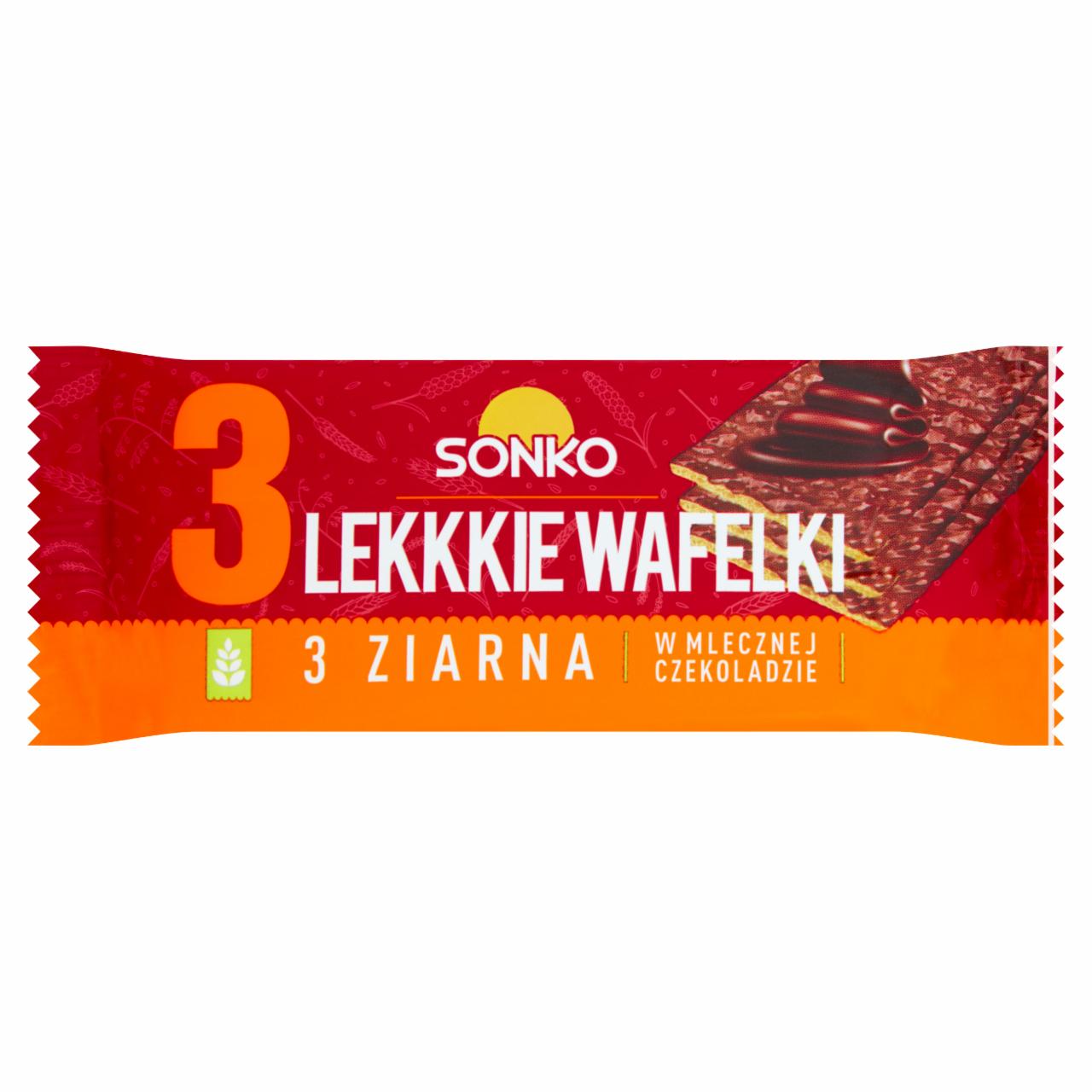 Zdjęcia - Sonko Kids Lekkie wafelki 3 ziarna w mlecznej czekoladzie 36 g (3 sztuki)