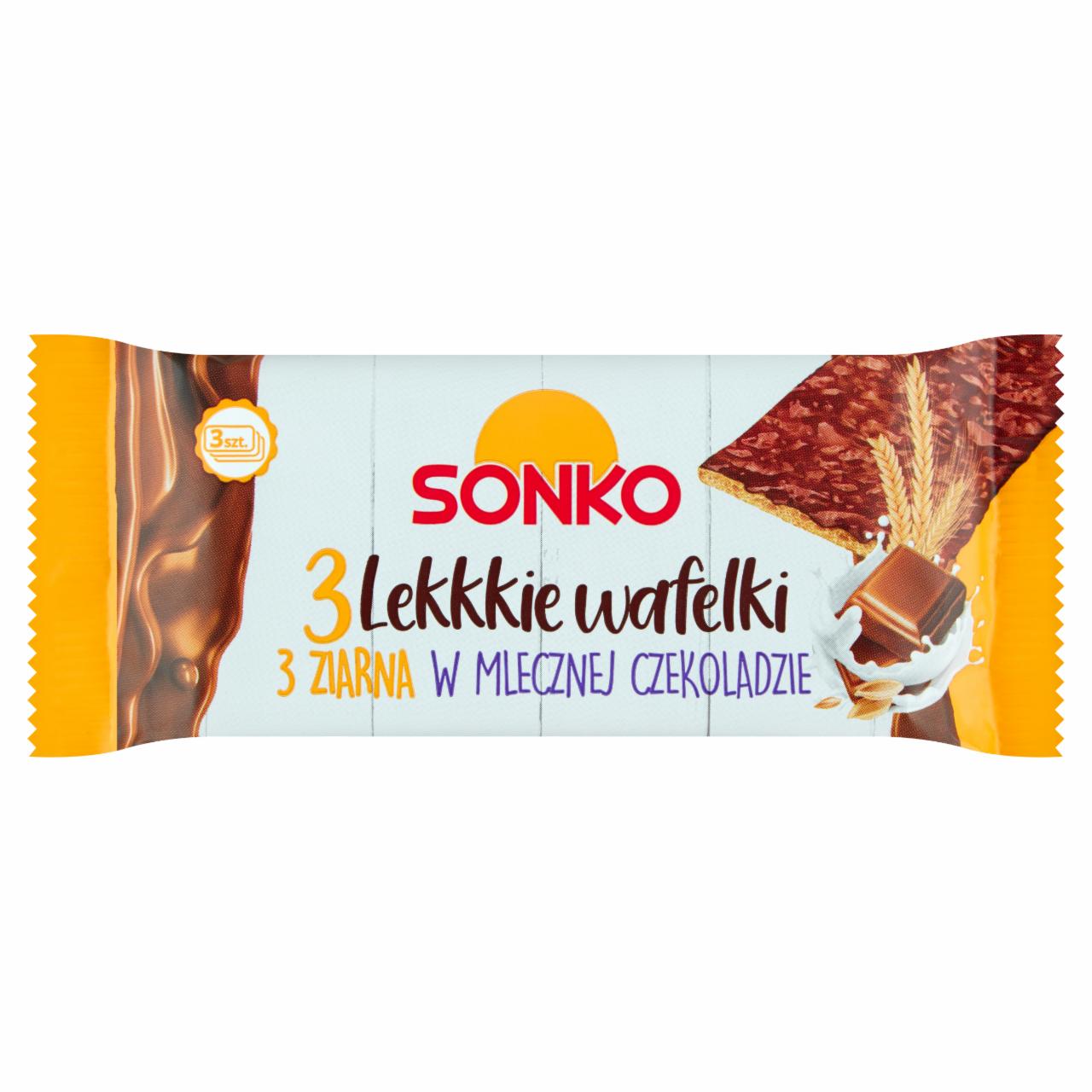 Zdjęcia - Sonko Kids Lekkie wafelki 3 ziarna w mlecznej czekoladzie 36 g (3 sztuki)