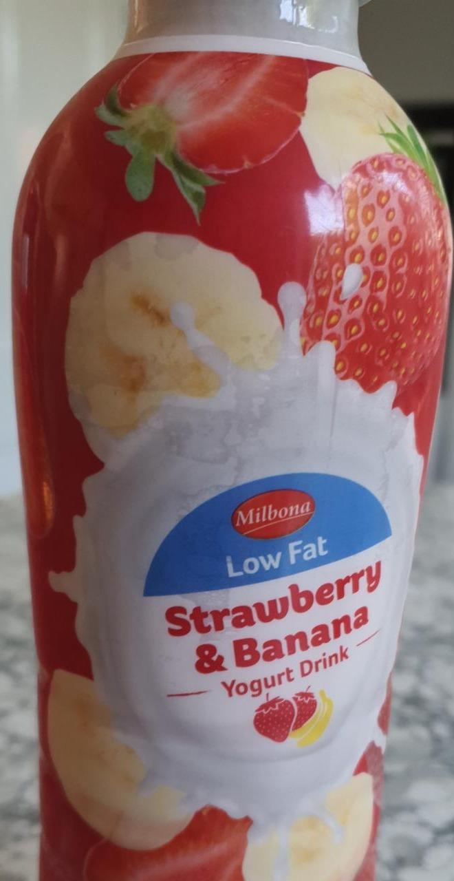 Zdjęcia - Jogurt niska zawartość tłuszczu smak truskawka i banan Milbona