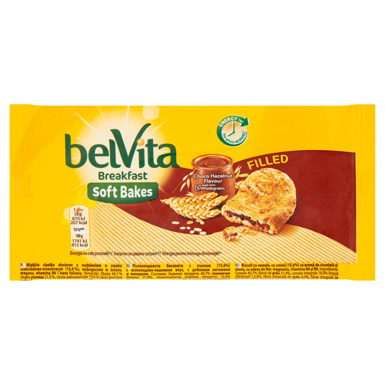 Zdjęcia - belVita Breakfast Ciastka zbożowe z nadzieniem o smaku czekoladowo-orzechowym 50 g