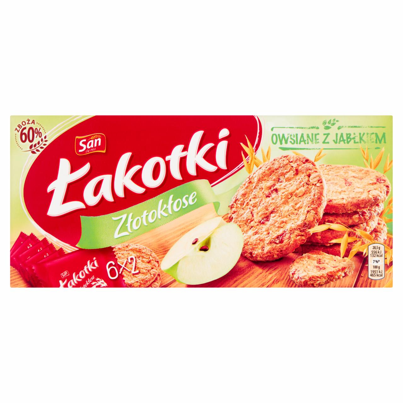 Zdjęcia - San Łakotki Złotokłose Ciastka owsiane z jabłkiem 171 g (6 x 2 sztuki)