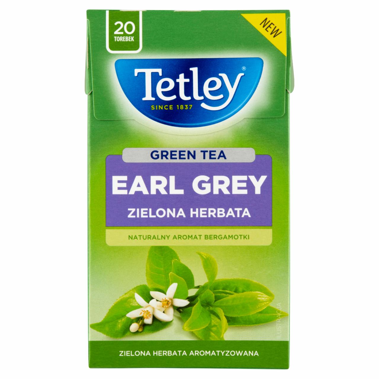 Zdjęcia - Tetley Green Tea Earl Grey Zielona herbata 40 g (20 x 2 g)
