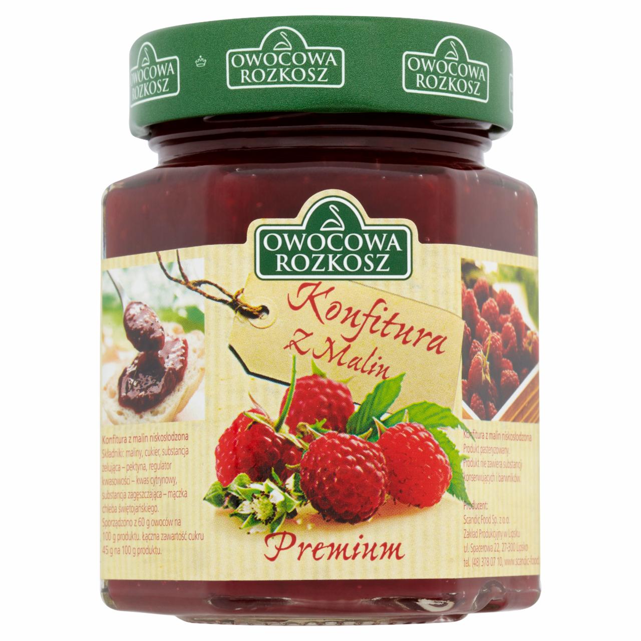 Zdjęcia - Owocowa Rozkosz Konfitura z Malin Premium 210 g