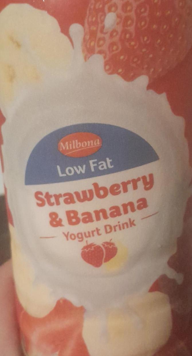 Zdjęcia - Strawberry & banana yogurt drink Milbona