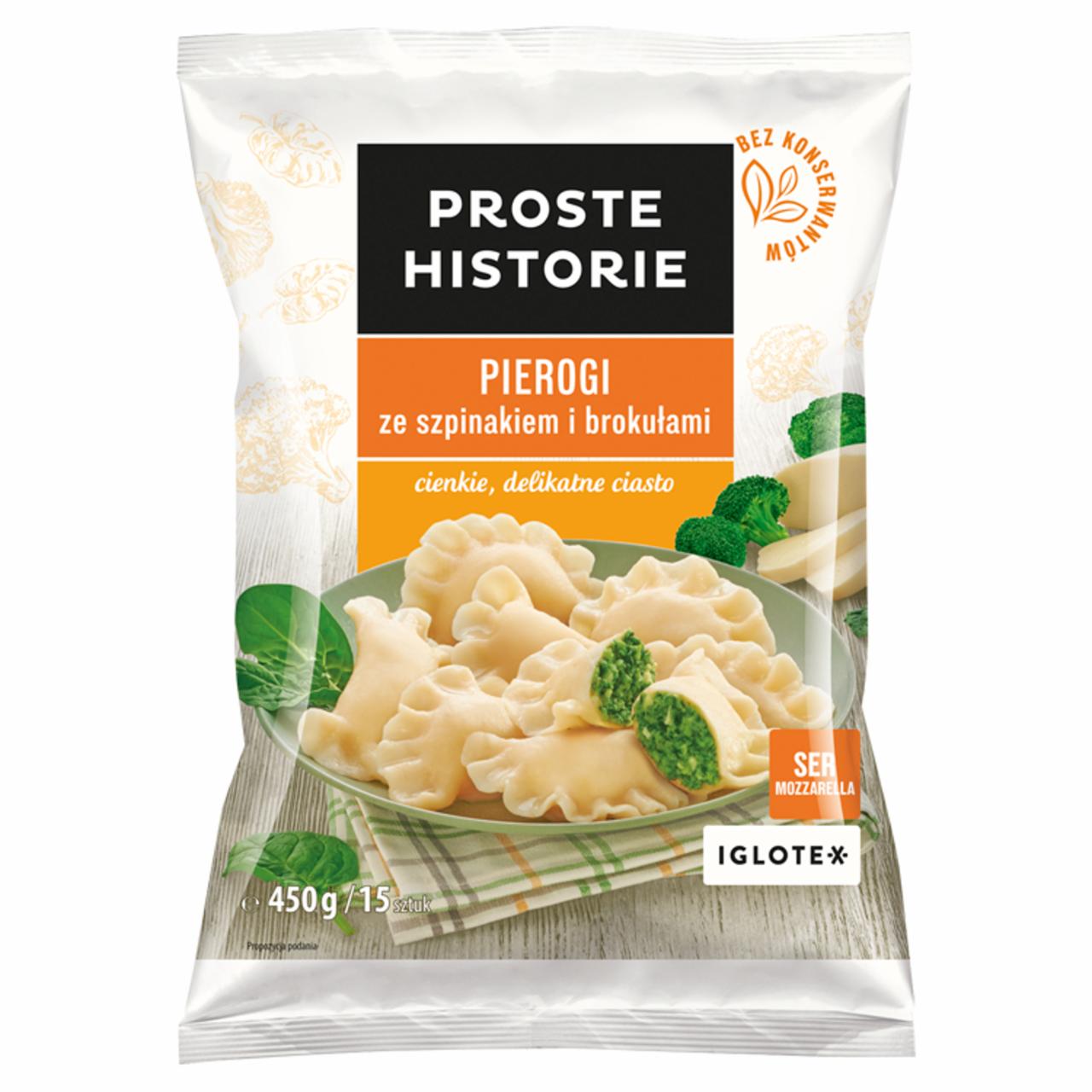 Zdjęcia - Proste Historie Pierogi ze szpinakiem i brokułami 450 g (16 sztuk)