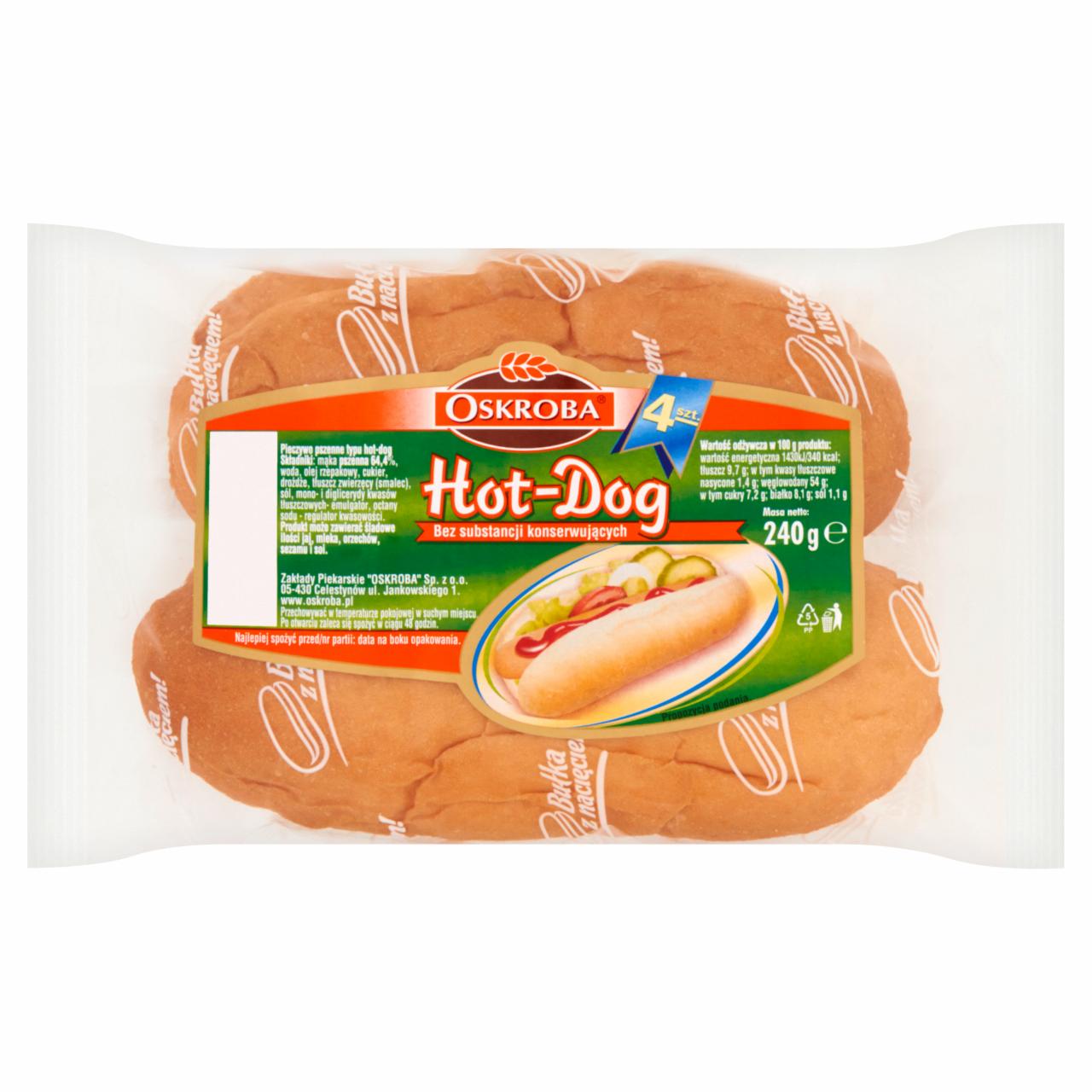 Zdjęcia - Oskroba Hot-Dog Pieczywo pszenne 240 g (4 sztuki)