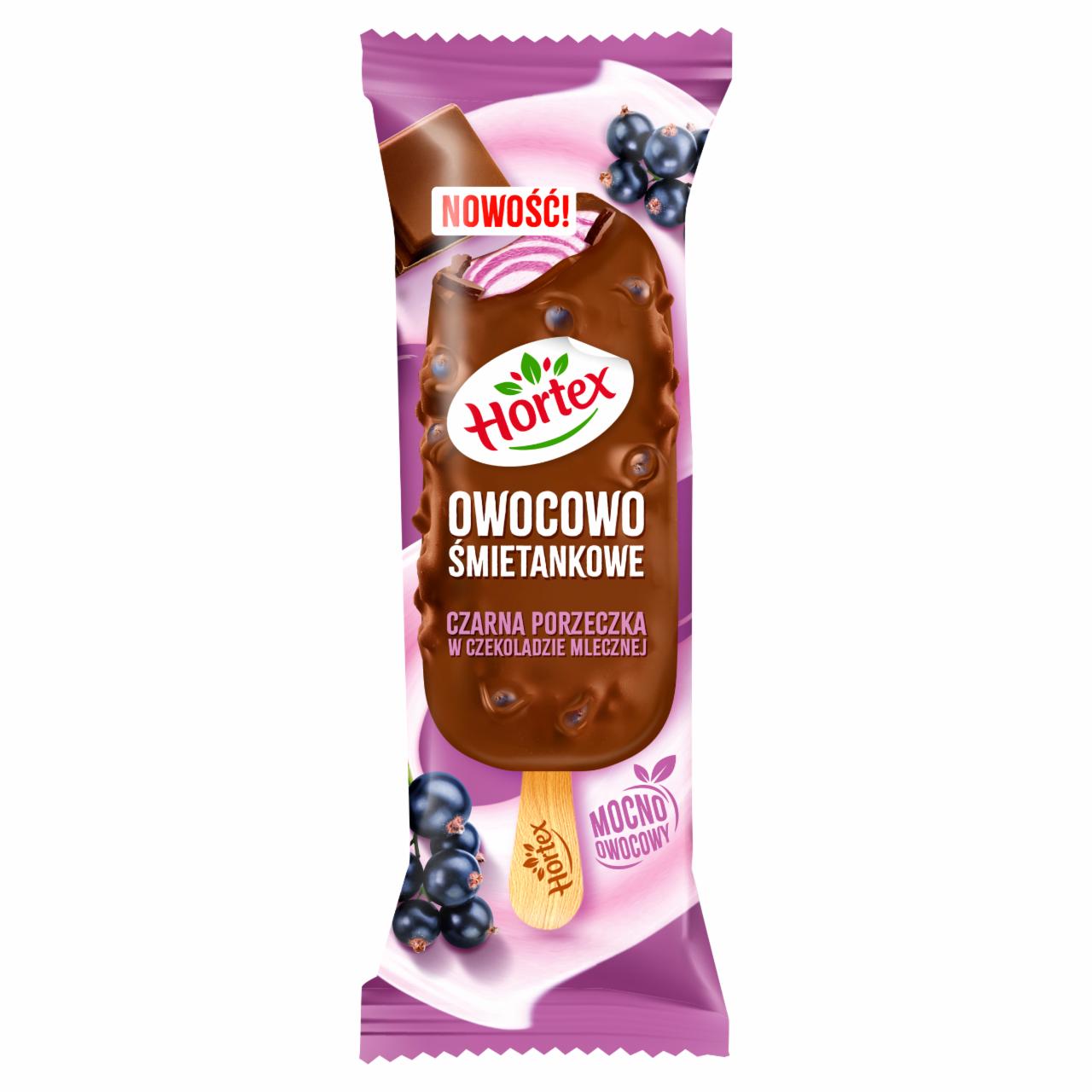 Zdjęcia - Hortex Lody owocowo śmietankowe w czekoladzie czarna porzeczka 120 ml