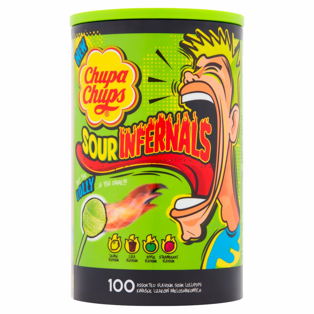 Zdjęcia - Chupa Chups Sour Infernals Kwaśne lizaki wielosmakowe 950 g (100 sztuk)