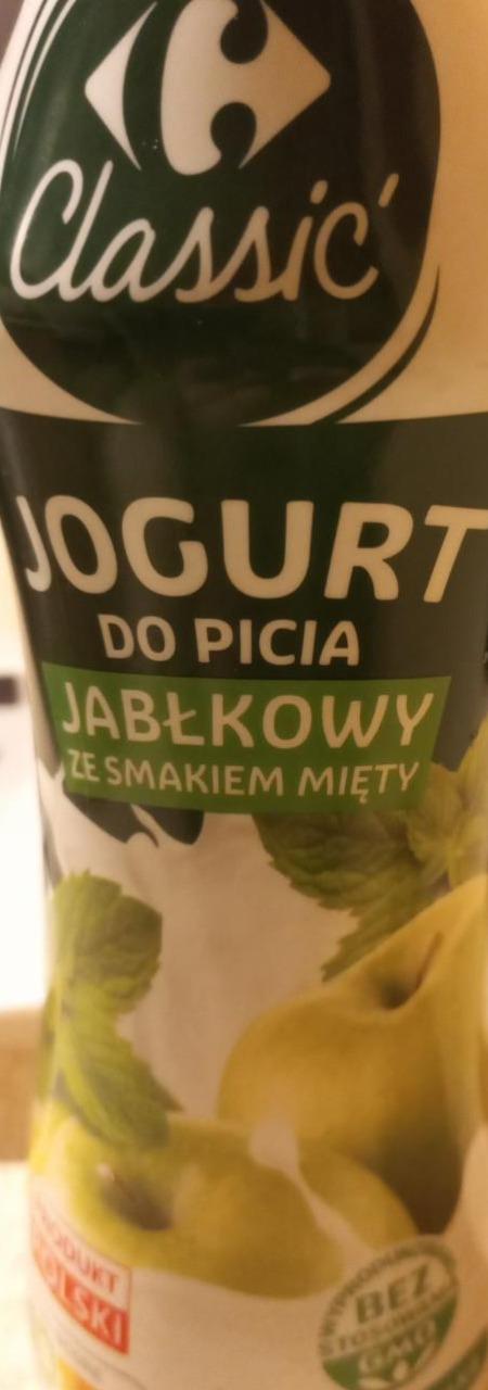 Zdjęcia - Jogurt do picia jabłkowy że smakiem mięty Carrefour classic