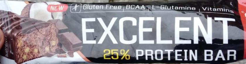 Zdjęcia - Excelent 25% protein bar Chocolate flavour with coconut and real milk chocolate