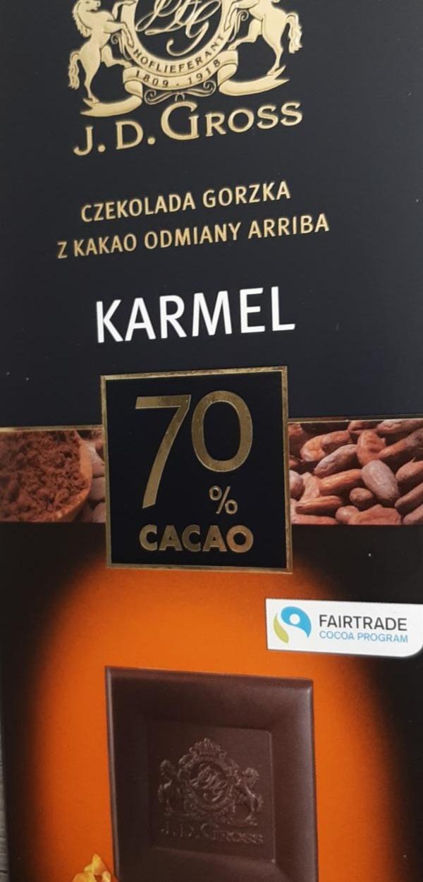 Zdjęcia - Czekolada gorzka Karmel 70% Cacao J.D.Gross