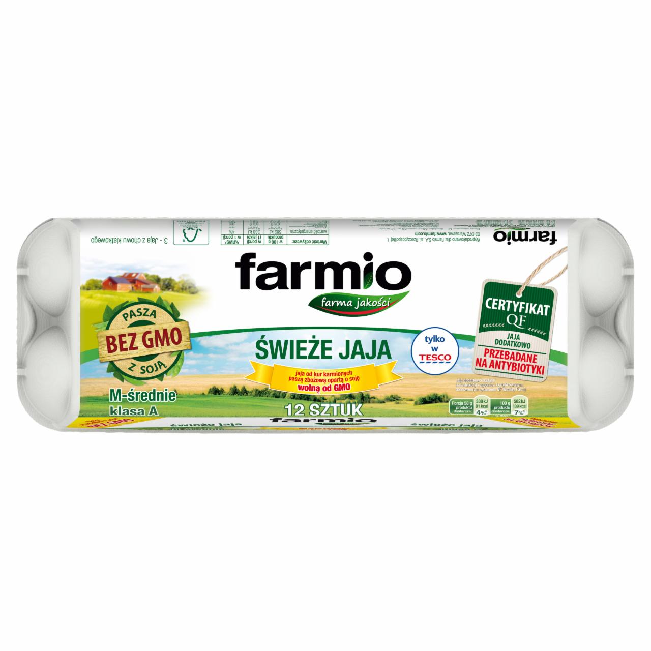 Zdjęcia - Farmio Jaja świeże od kur karmionych paszą z soją bez GMO M 12 sztuk