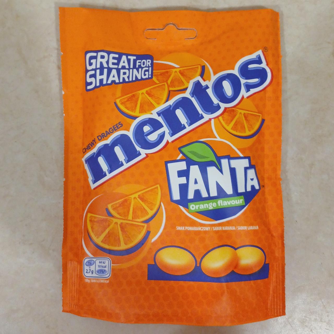 Zdjęcia - Mentos Fanta Cukierki do żucia smak pomarańczowy 160 g