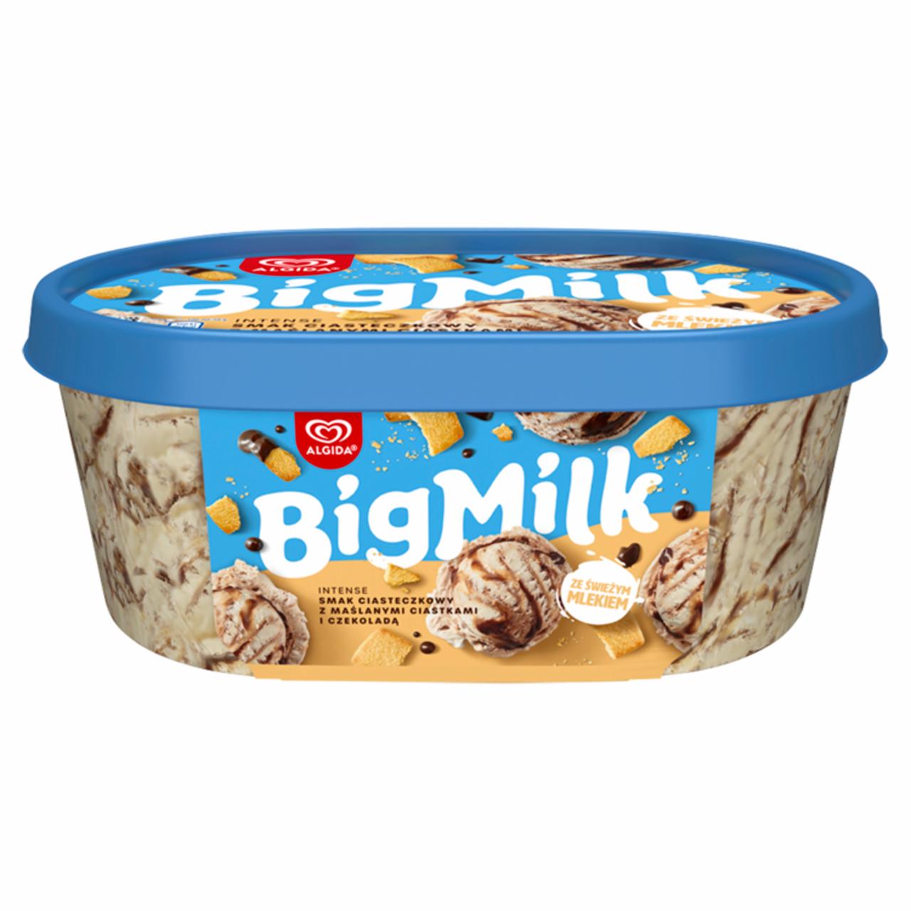 Zdjęcia - Big Milk Intense Lody smak ciasteczkowy z maślanymi ciastkami i czekoladą 1000 ml