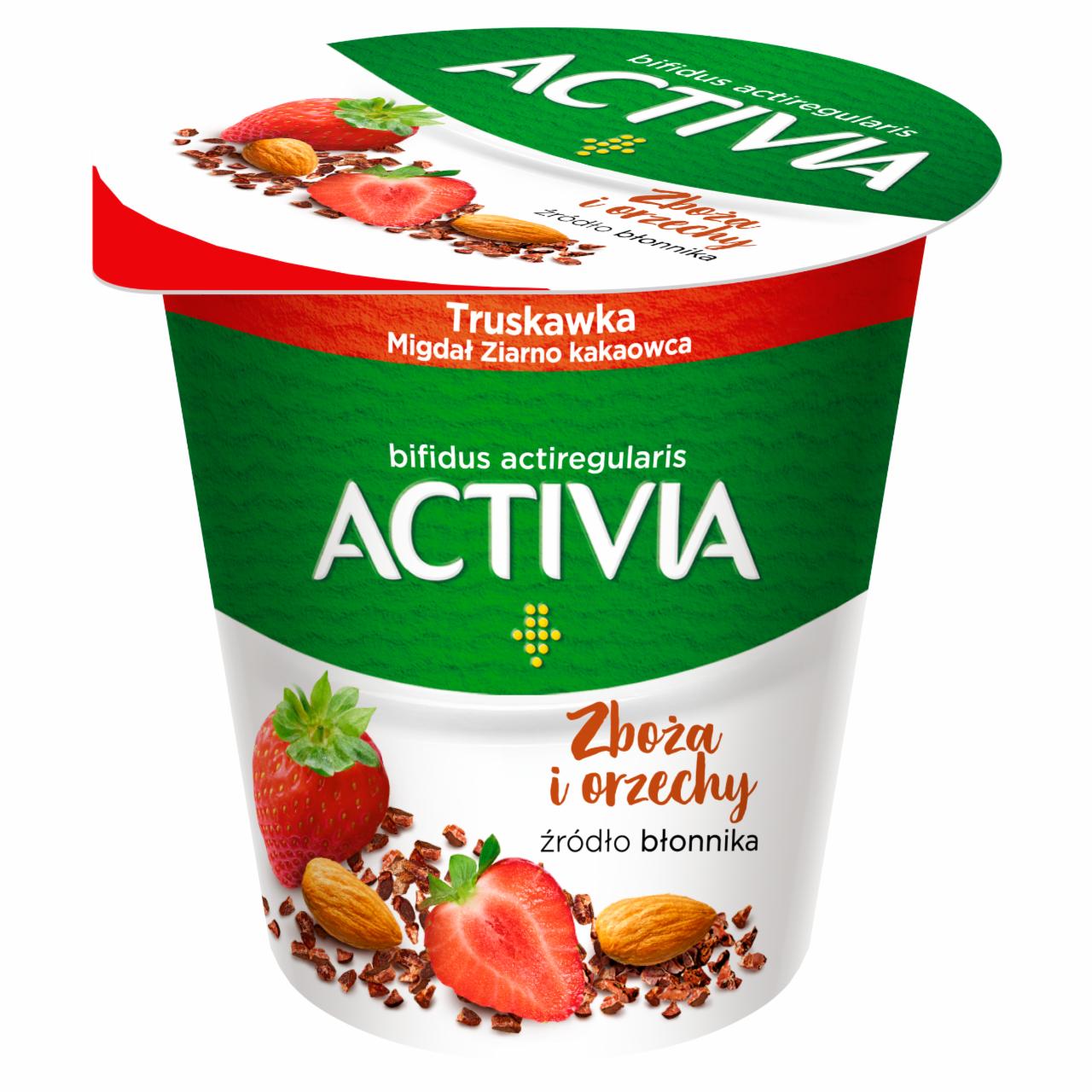 Zdjęcia - Danone Activia Jogurt truskawka migdał ziarno kakaowca 140 g