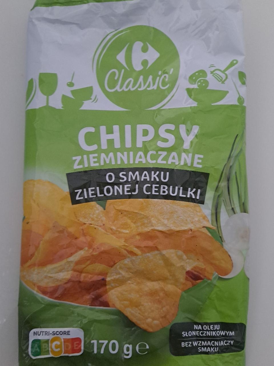 Zdjęcia - chipsy zielona cebulka carrfour classic