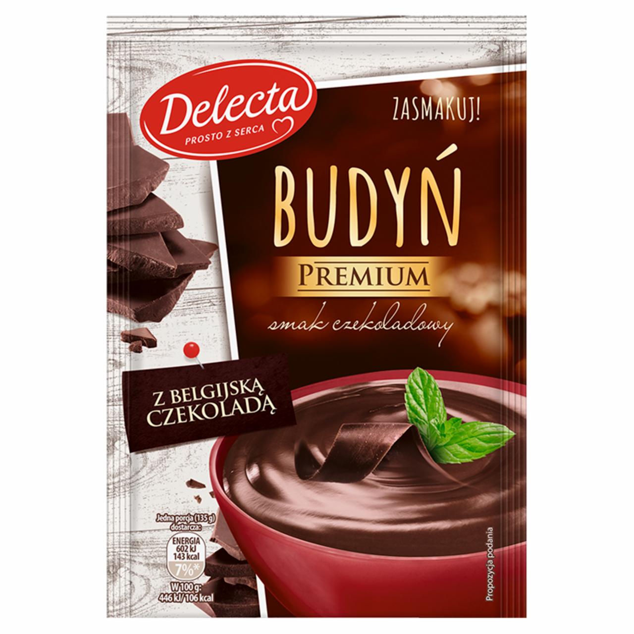 Zdjęcia - Delecta Premium Budyń smak czekoladowy z belgijską czekoladą 47 g