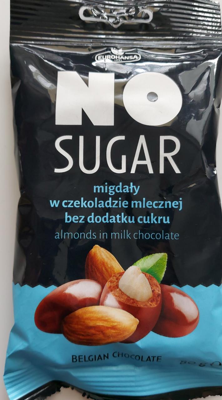 Zdjęcia - No Sugar Migdały w czekoladzie mlecznej Eurohansa