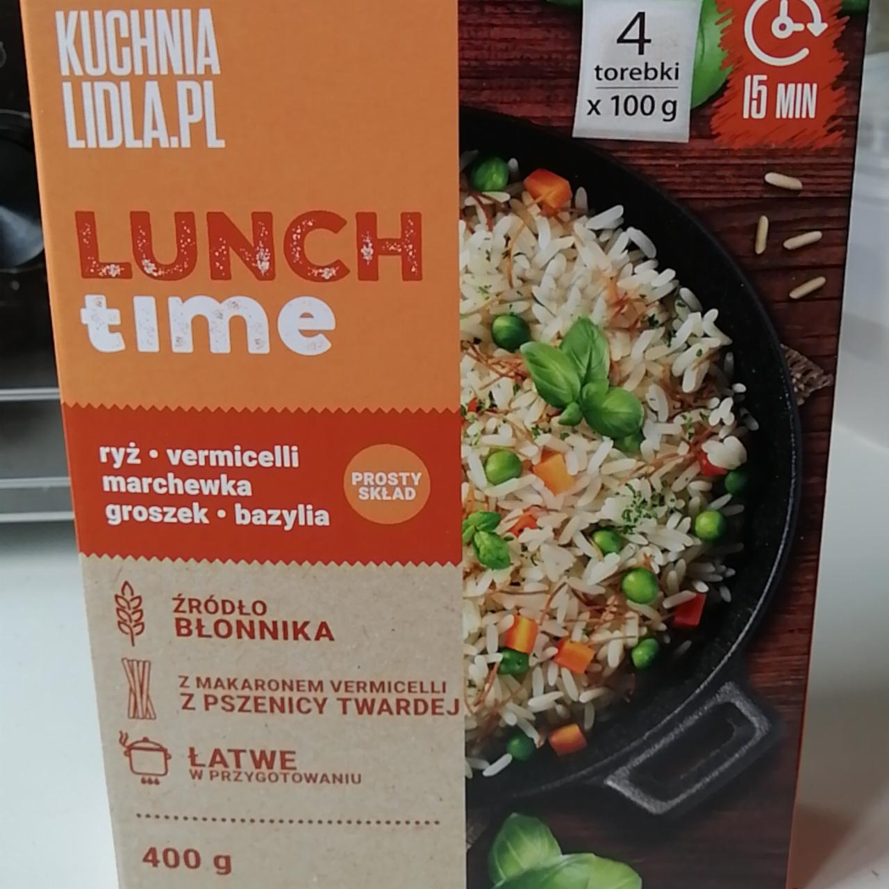 Zdjęcia - Lunch time ryż, vermicelli, marchewka, groszek, bazylia Kuchnia Lidla
