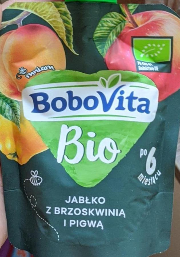 Zdjęcia - BoboVita Bio Jabłko z brzoskwinią i pigwą po 6 miesiącu 80 g