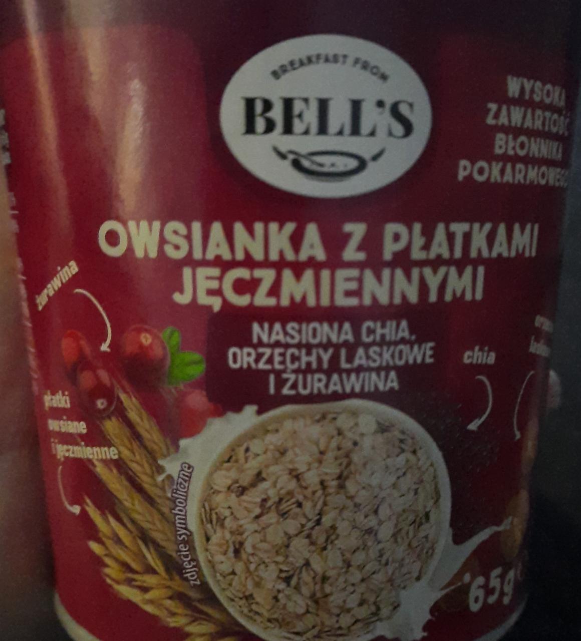 Zdjęcia - Owsianka z płatkami jęczmienia, nasionami chia, orzechami laskowymi i żurawiną Bell's