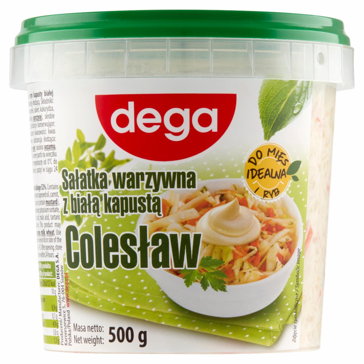 Zdjęcia - Dega Sałatka warzywna z białą kapustą colesław 500 g