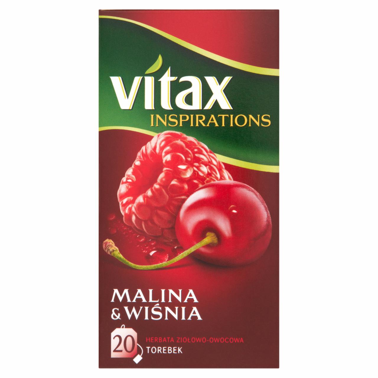 Zdjęcia - Vitax Inspiracje Herbatka owocowo-ziołowa aromatyzowana o smaku maliny i wiśni 40 g (20 x 2 g)