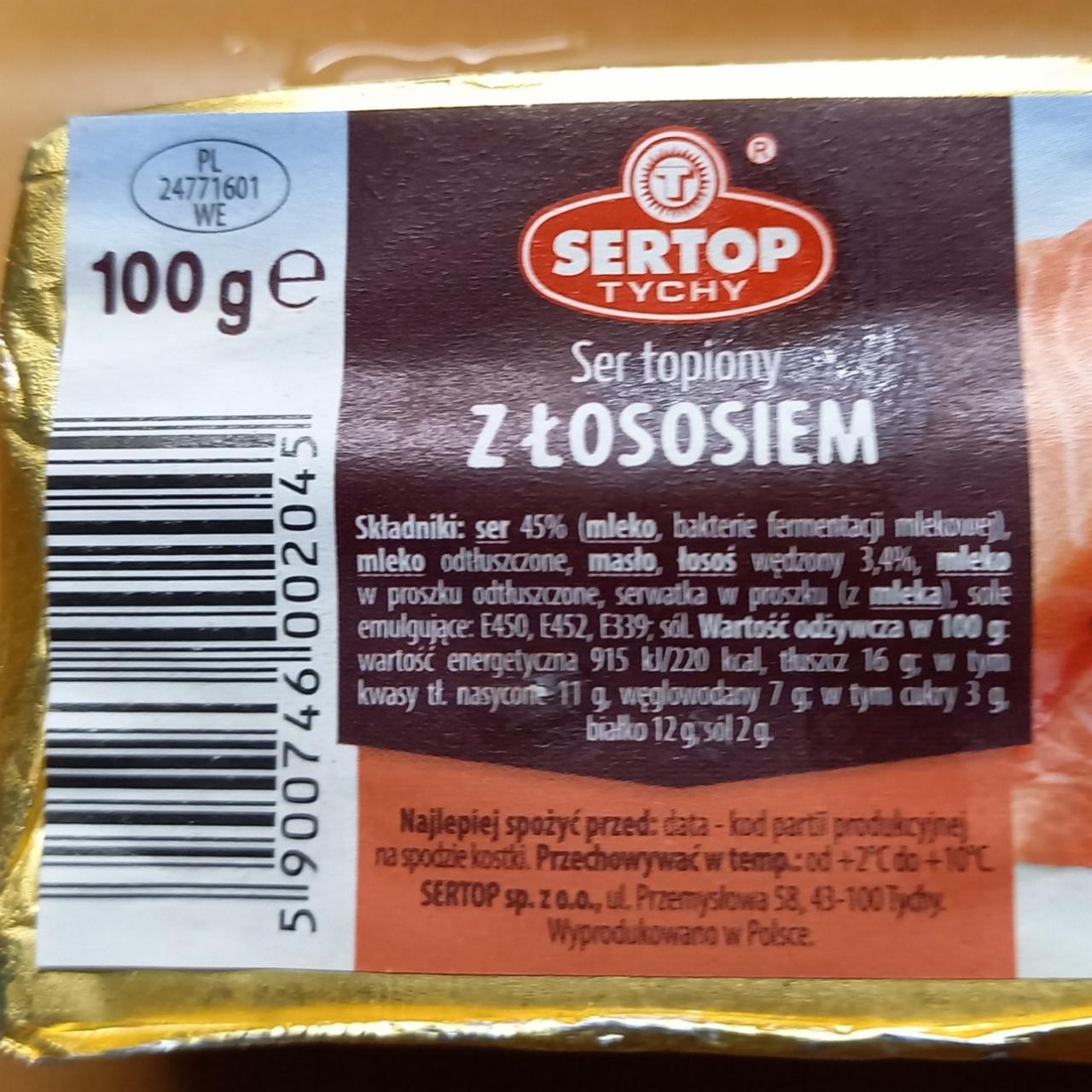 Zdjęcia - Sertop Tychy Ser topiony z łososiem 100 g