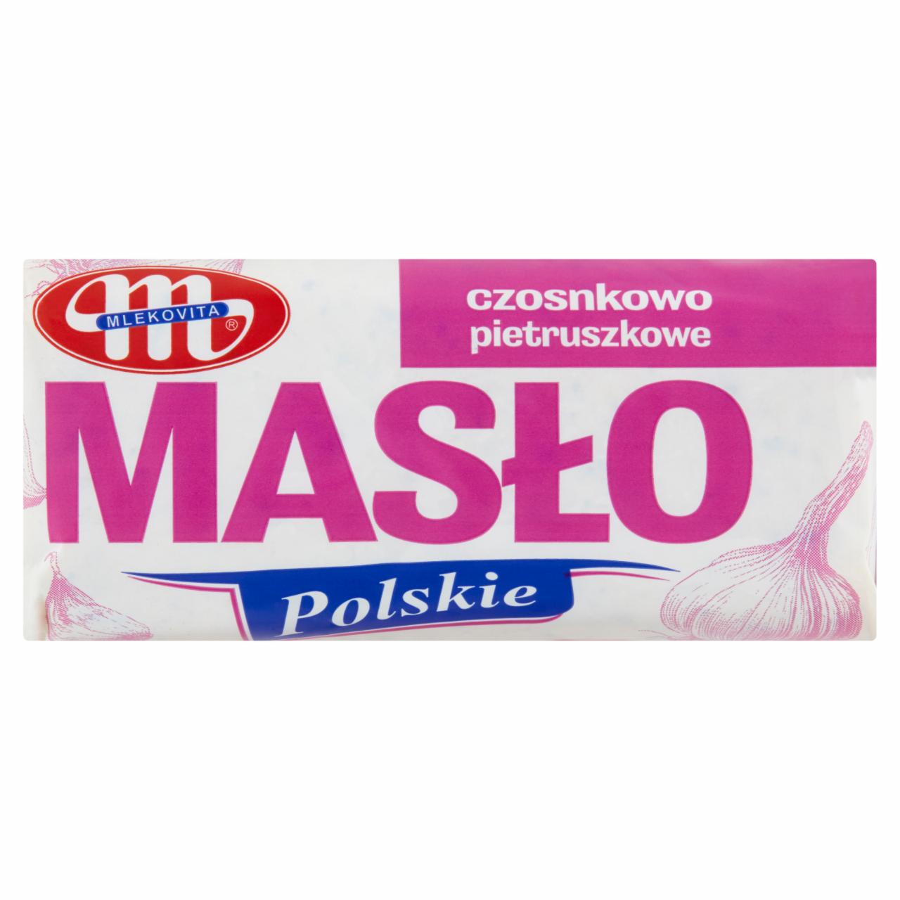 Zdjęcia - Mlekovita Masło Polskie czosnkowo pietruszkowe 80 g