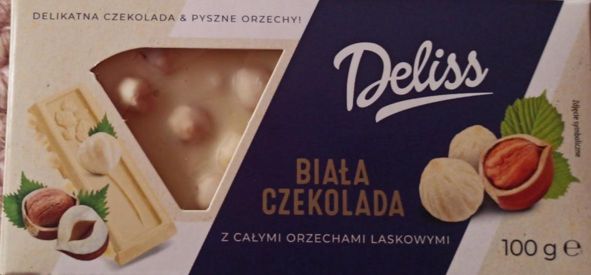 Zdjęcia - Biała czekolada z orzechami laskowymi Deliss