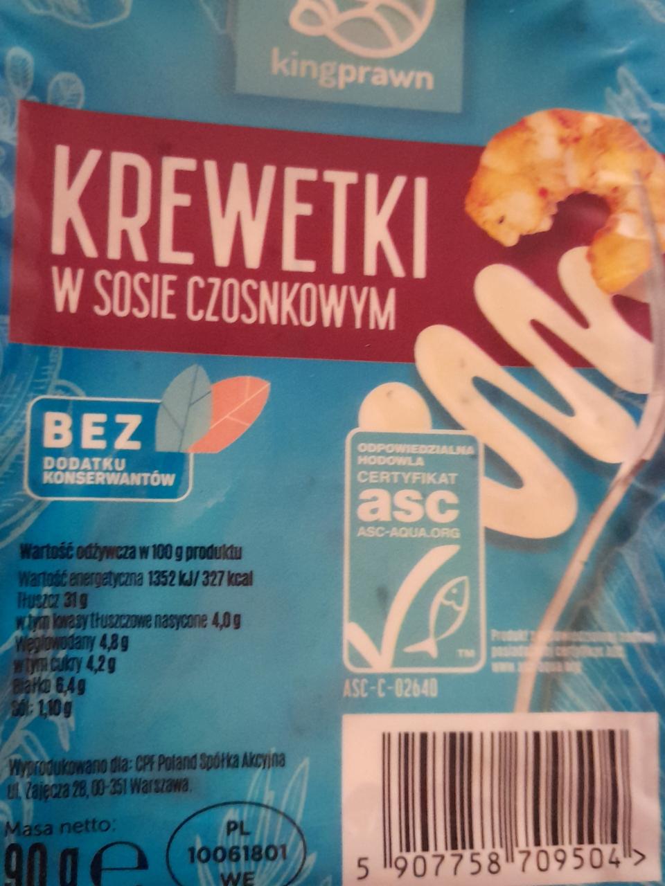 Zdjęcia - krewetki w sosie czosnkowym Kingprawn