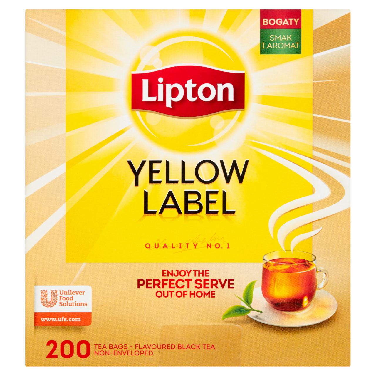 Zdjęcia - Lipton Yellow Label Herbata czarna 400 g 2 x (100 x 2 g)