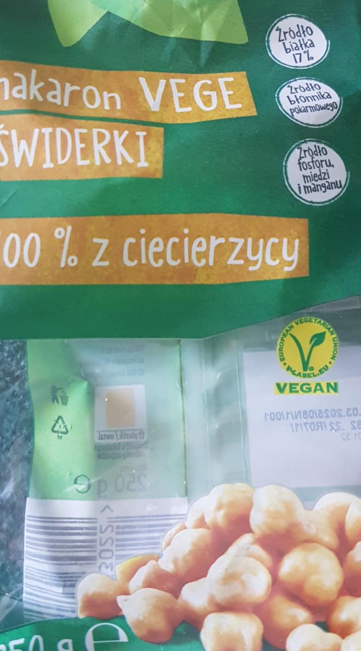 Zdjęcia - Makaron vege swiderki 100 % z ciecierzycy lidl