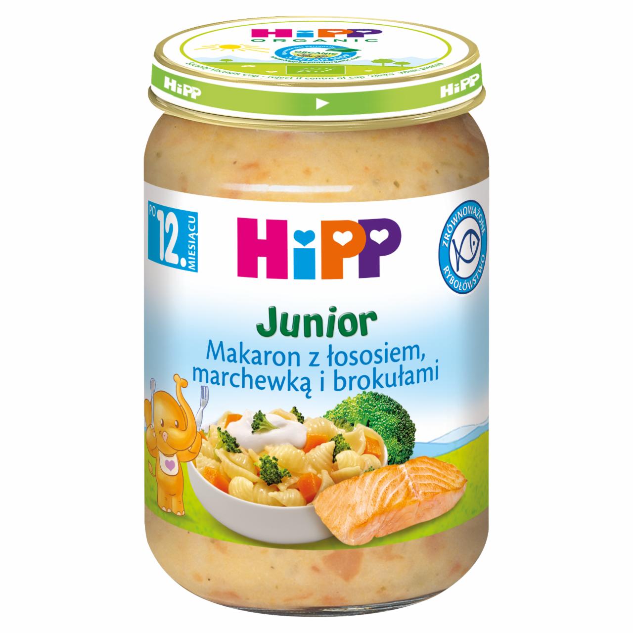 Zdjęcia - HiPP Junior Makaron z łososiem marchewką i brokułami po 1. roku 250 g