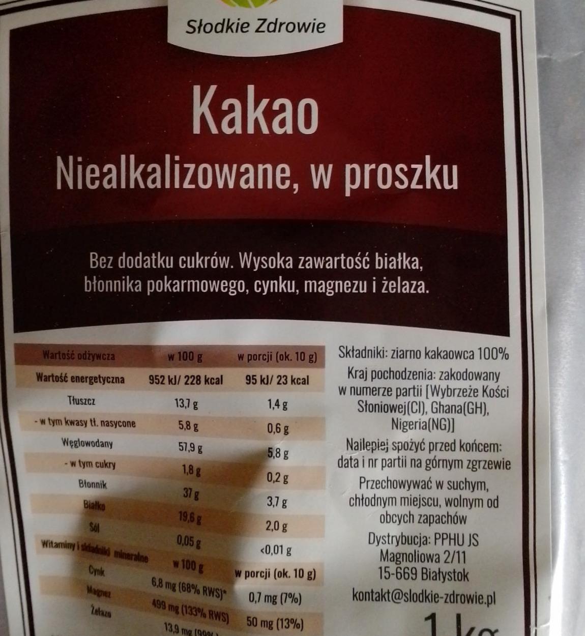 Zdjęcia - kakao niealkalizowane w proszku Słodkie zdrowie