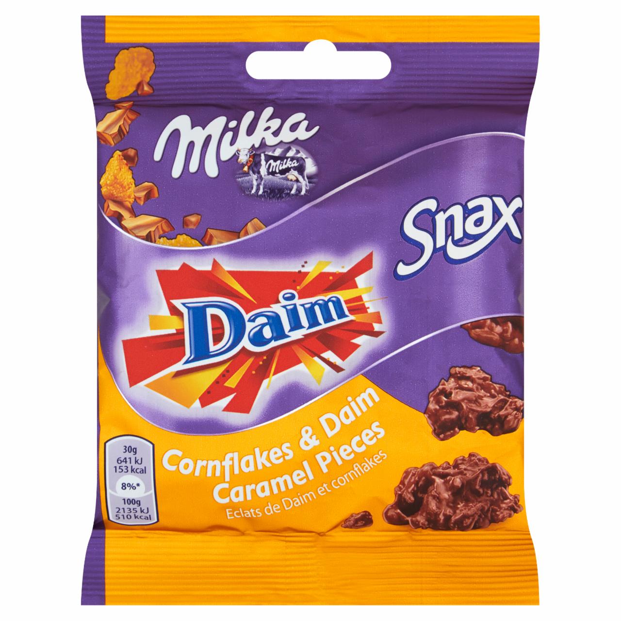 Zdjęcia - Milka Lila Stars Snax Daim Czekolada mleczna z kawałkami karmelu i płatkami kukurydzianymi 60 g