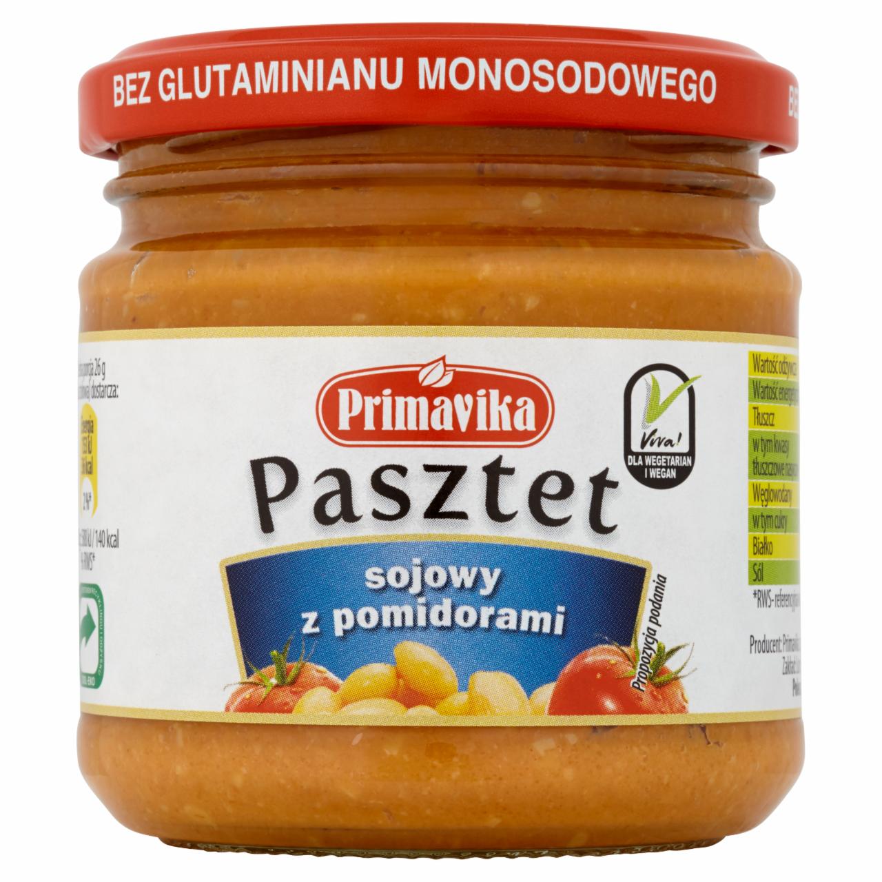 Zdjęcia - Primavika Pasztet sojowy z pomidorami 160 g