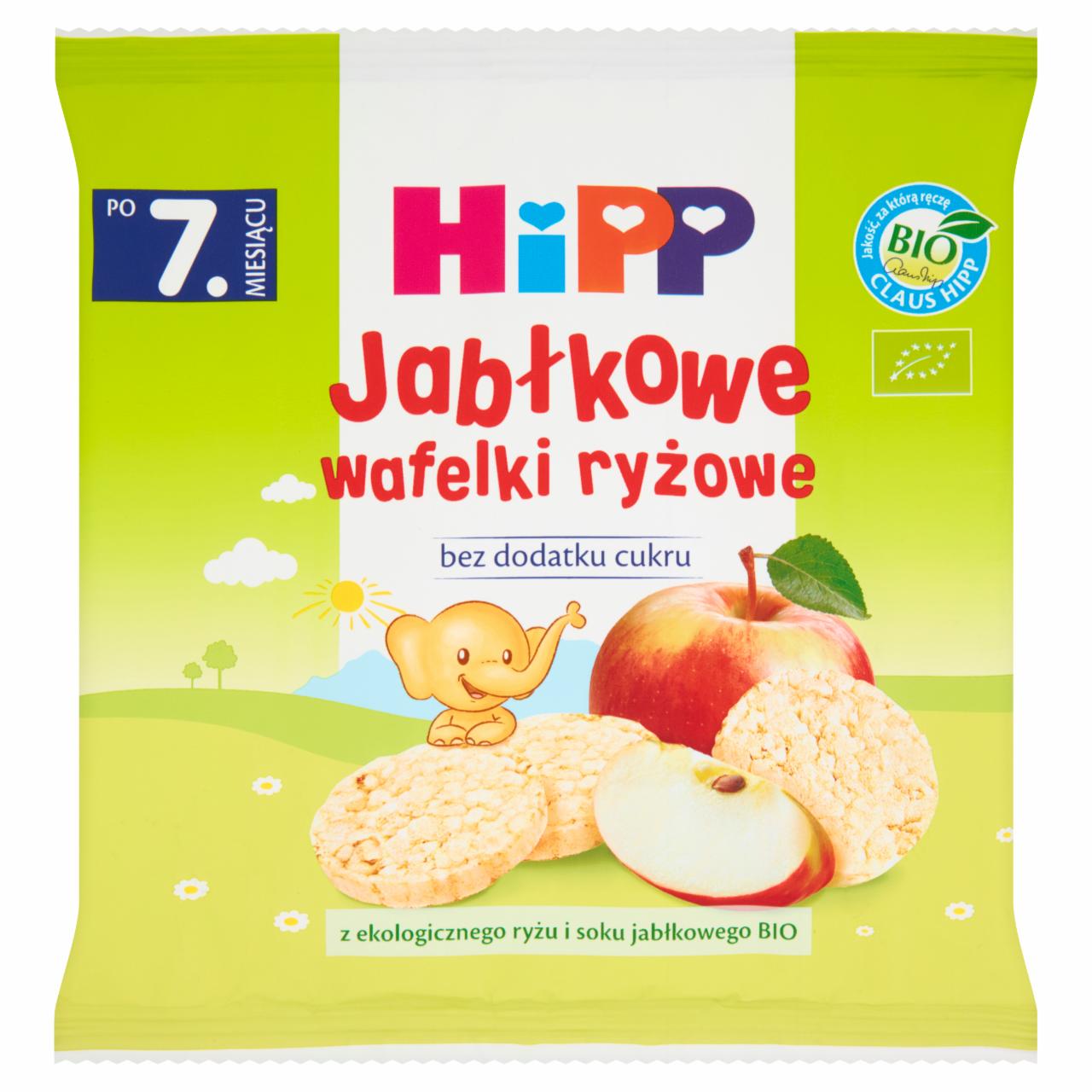 Zdjęcia - HiPP BIO Wafelki ryżowe po 7. miesiącu jabłkowe 30 g