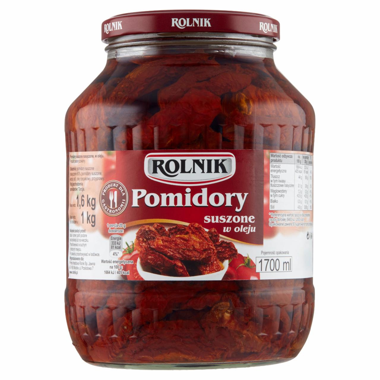 Zdjęcia - Rolnik Pomidory suszone w oleju 1,6 kg