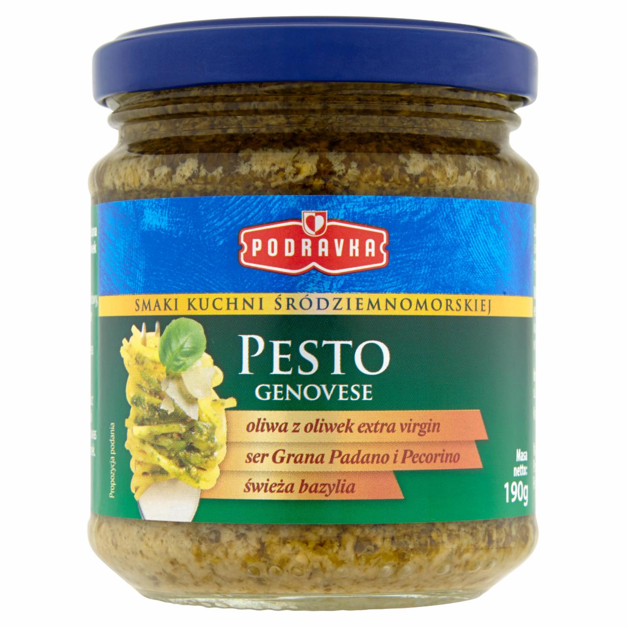 Zdjęcia - Podravka Smak kuchni śródziemnomorskiej Pesto Genovese Sos na bazie bazylii 190 g