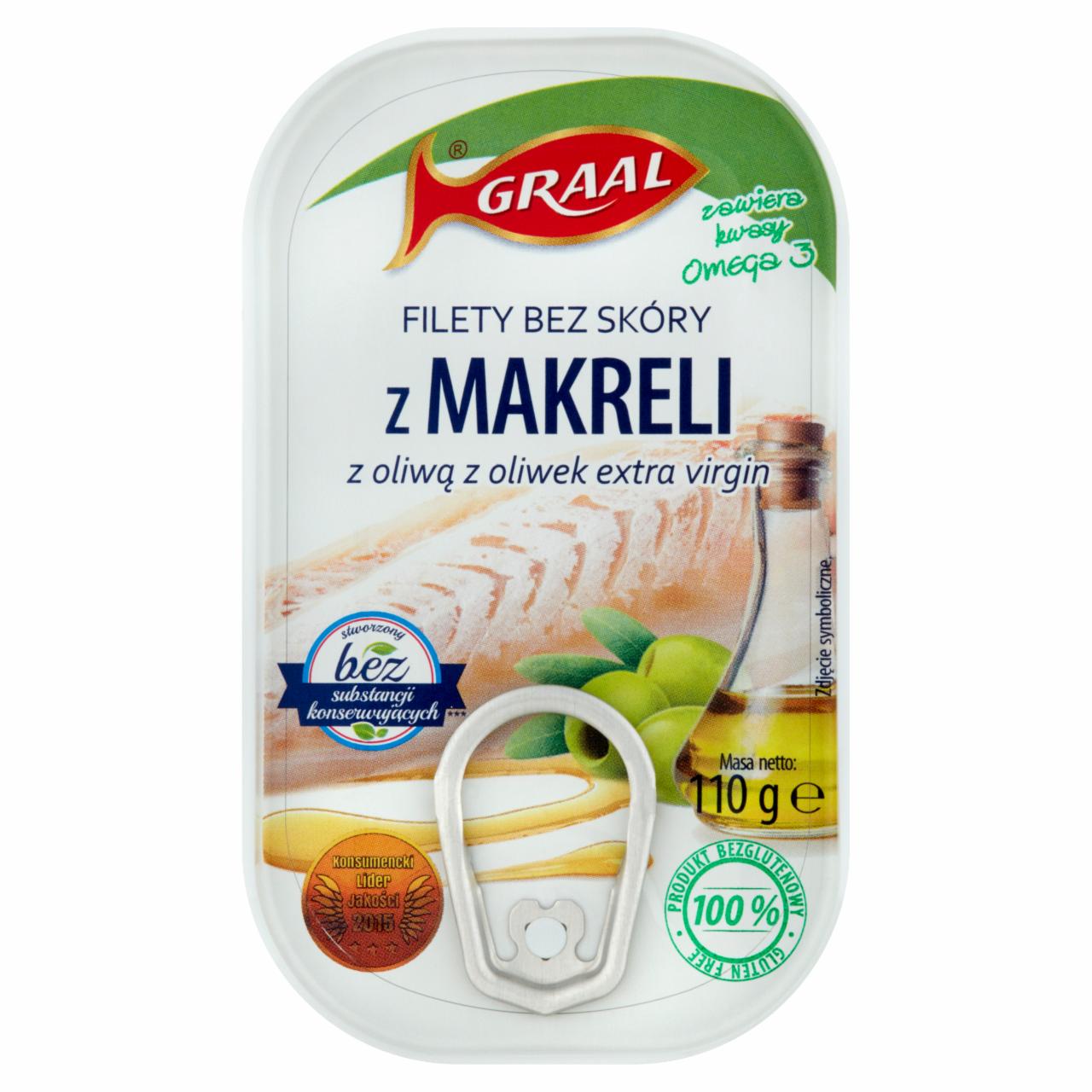 Zdjęcia - Graal Filety bez skóry z makreli z oliwą z oliwek extra virgin 110 g