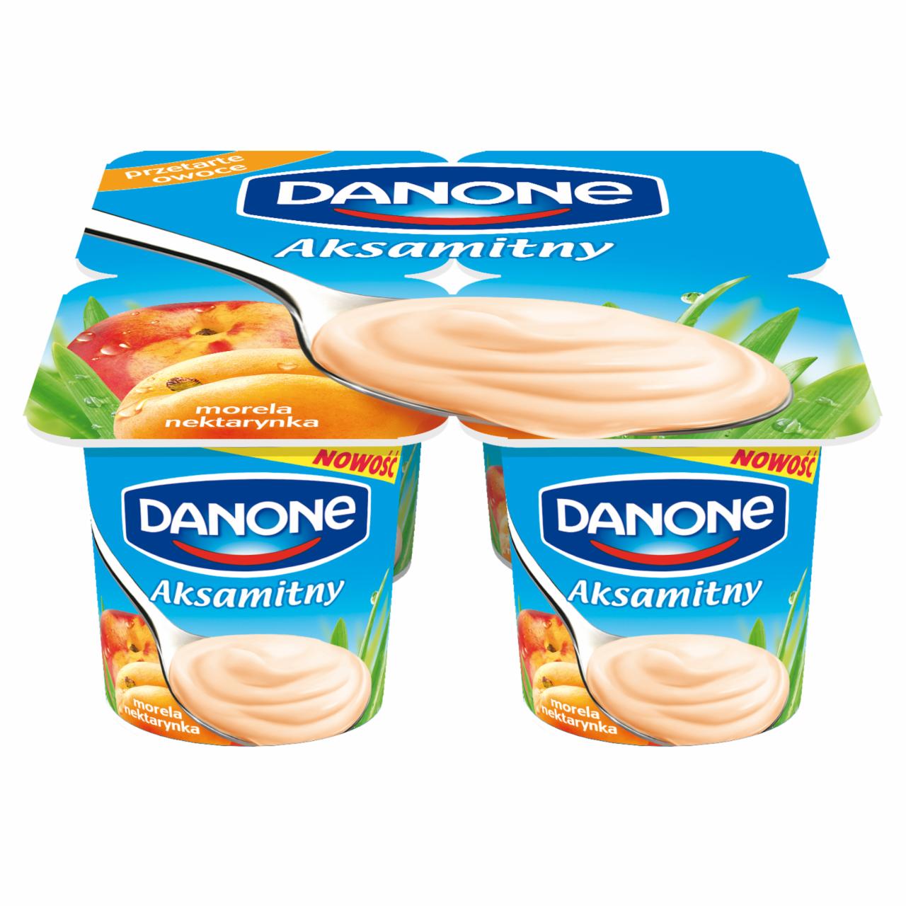 Zdjęcia - Danone Aksamitny morela nektarynka Jogurt 4 x 120 g