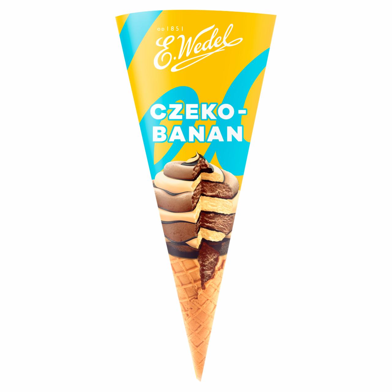 Zdjęcia - E. Wedel Lody czeko-banan w rożku waflowym 150 ml