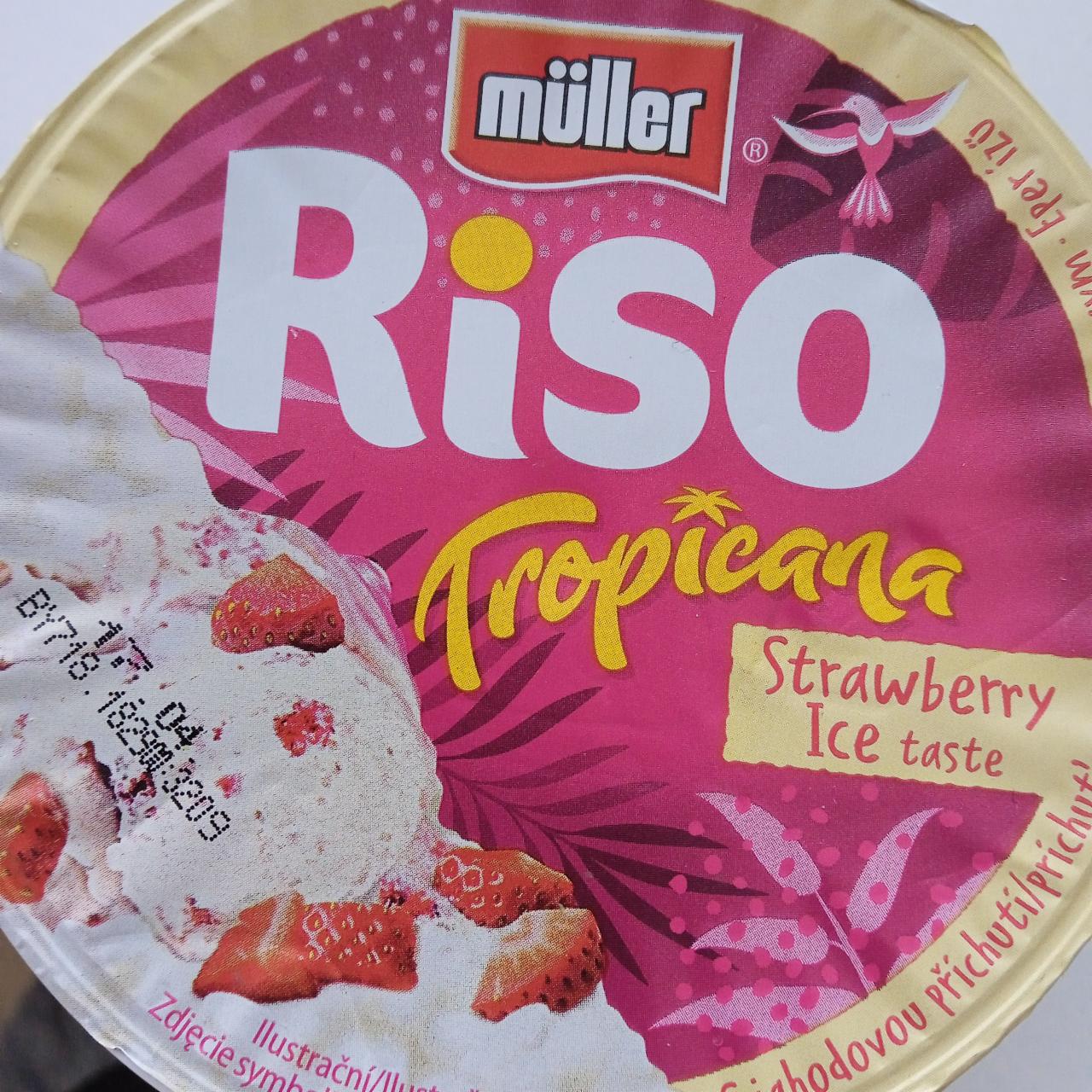 Zdjęcia - Müller Riso Tropicana Deser mleczno-ryżowy z sosem o smaku truskawkowym 175 g