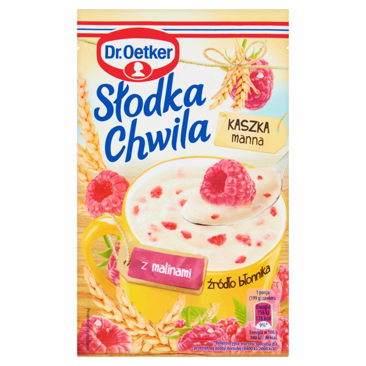 Zdjęcia - Słodka Chwila Kaszka manna z malinami Dr. Oetker