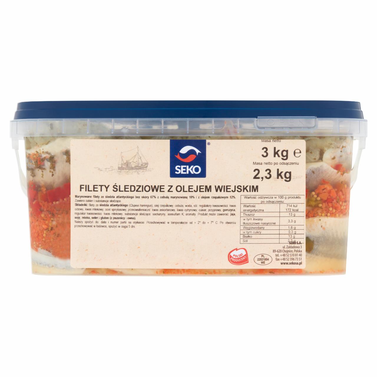 Zdjęcia - Seko Filety śledziowe z olejem wiejskim 3 kg