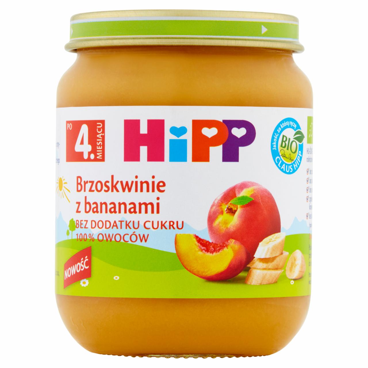 Zdjęcia - HiPP BIO Brzoskwinie z bananami po 4. miesiącu 125 g