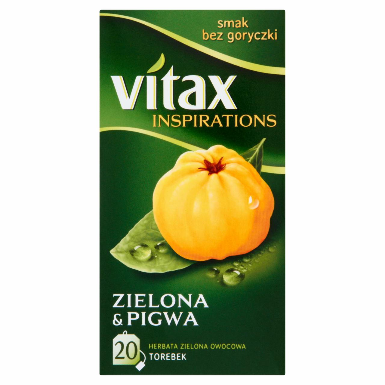 Zdjęcia - Vitax Inspirations Zielona and Pigwa Herbata zielona owocowa 30 g (20 torebek)